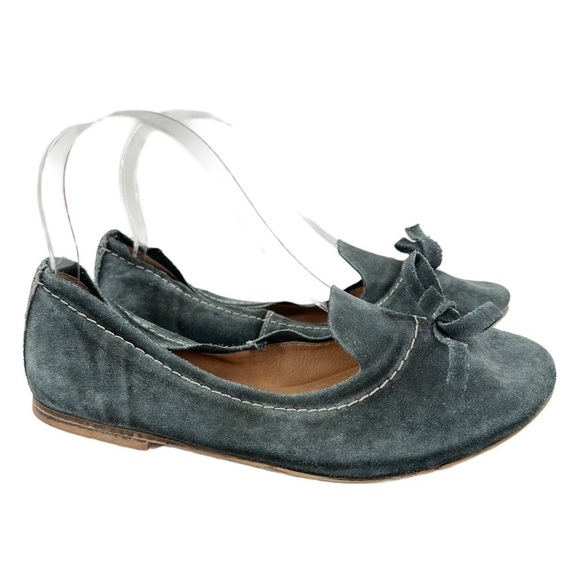 Seychelles womens flats size 36 teal blue green suede ballet balletcore - Picture 1 of 13